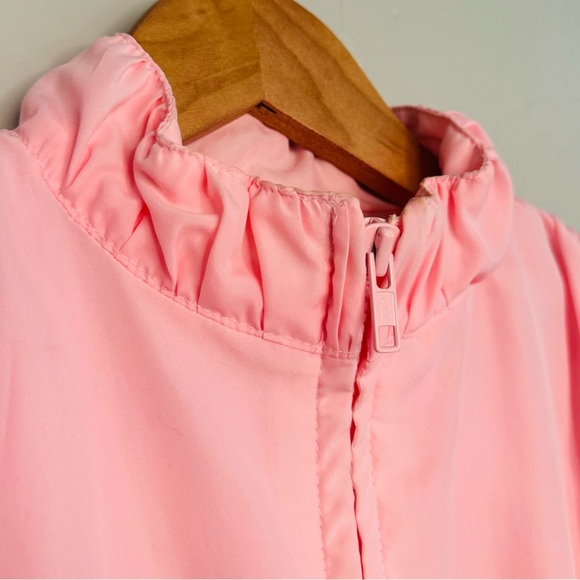 Vintage Bomber Jacket Windbreaker 80's Ken Pink by Abraxas Track Style SZ XL NEW - Picture 9 of 16